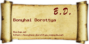 Bonyhai Dorottya névjegykártya